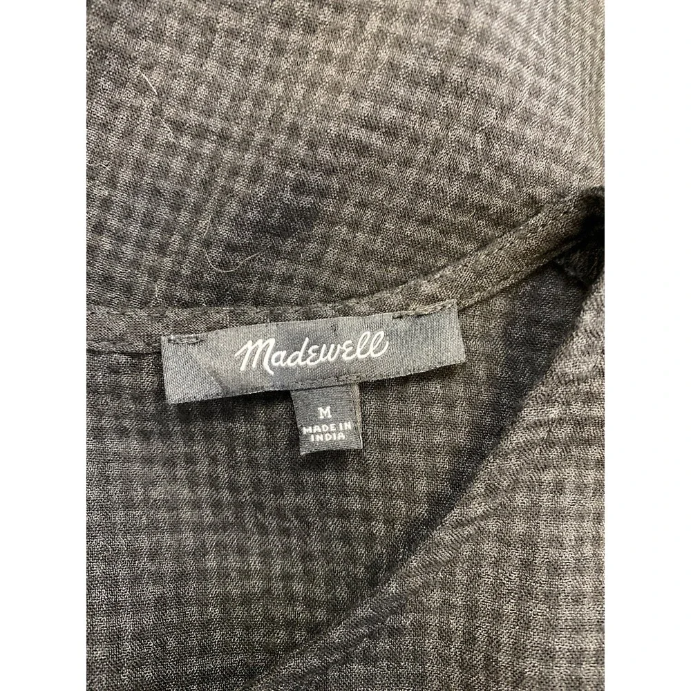 Madewell Women’s Black Ruffle Front Long Sleeve Blouse - M - Picture 3 of 4